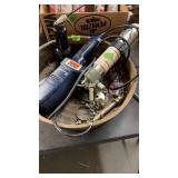 OIL DRAIN PAN, LINCOLN PNUEMATIC GREASE GUN