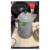 GRAY ENAMEL COFFEE POT