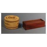 MINIATURE NW COAST LIDDED BASKET & MINI DOMINOES