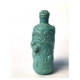CHINESE QING TURQUOISE GLAZED CERAMIC SNUFF BOTTLE