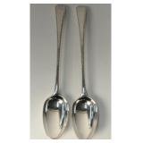 PR OF ENG STERLING FEATHER EDGE STUFFING SPOONS