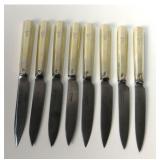 SET OF ENGLISH GILDED SILVER FRUIT KNIVES, LONDON