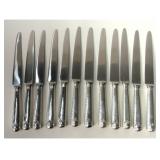 SET OF 12 FEATHER EDGE ENGLISH DINNER KNIVES