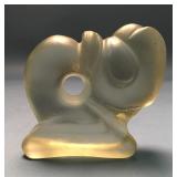 CHINESE QING MOLDED GLASS PIG OR DRAGON 17TH