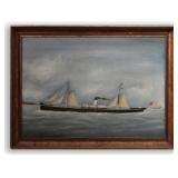 O/C STEAM SAILER, F.D. LAMBERT, ENTERING HARBOR