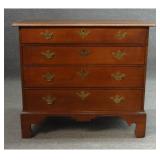 34" BOSTON OR NO SHORE WALNUT 4 DR CHEST W/
