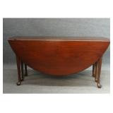 18THC. MAHOGANY QUEEN ANNE 6 LEG DINING TABLE