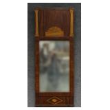 INLAID REGENCY LOOKING GLASS W/ COLUMNS, RISING