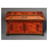SATINWOOD TEA CADDY W/ EBONY INLAYS