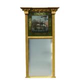 EARLY 19THC. EGOLMISE MIRROR IN ORIGINAL GILDING