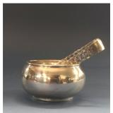 STERLING SUGAR BOWL, LONDON 1726 & SUGAR TONGS,
