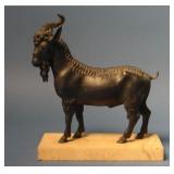 19THC. GRAND TORU BRONZE OF A RAM 7" X 8" TALL