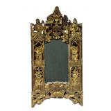 19THC. CHINESE WOOD CARVED MIRROR