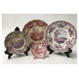 4 PCS. HISTORICAL STAFFORDSHIRE, 8" BATTERY, NY