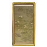 19THC. WATERCOLOR ON FABRIC IN THE MANNER OF