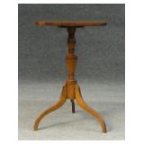 TIGER MAPLE TILT TOP SPIDER LEG CANDLESTAND