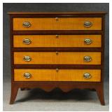 4 DR. CHEST W/ TIGER MAPLE DRAWER FRONTS