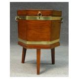 INLAID BRASS BOUND CELLARETTE -25" X 16 1/2" X 19"