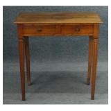 FRENCH 19THC. 2 DRAWER WALNUT SIDE TABLE
