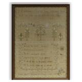 SAMPLER BY LIZA JANE DORIAN, 1820 W/ FRENCH & ENG