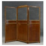 3 PANEL MAHOGANY SCREEN / DIVIDER W/ ORMOLU TRIM