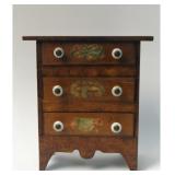 MINIATURE 3 DRAWER CIGAR BOX CHEST