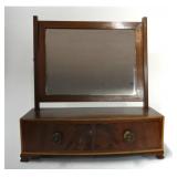 FEDERAL BOWFRONT SHAVING MIRROR W/ 2 DRAWERS