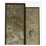 2 PCS: 1 WATERCOLOR & 1 GOUACHE ON SILK