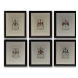 SET OF 6 18THC. HAND COLORED ENGRAVINGS