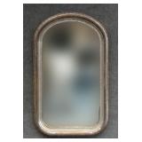 19THC. SILVER GILT TOMBSTONE MIRROR