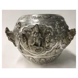 COLONIAL BURMESE SILVER BOWL 19THC. FOR CALCUTTA