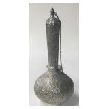 EARLY 20THC. KASHMIRIR SILVER ROSE WATER BOTTLE