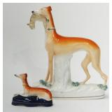 STAFFORDSHIRE WHIPPET PEN STAND & CHIMNEY PIECE