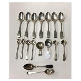 19THC. ENGLISH STERLING INC. 2 CADDY SPOONS,