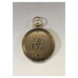 18KT GOLD HUNTING CASE KEY WIND POCKET WATCH