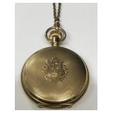 14KT GOLD WALTHAM HUNTING CASE VEST POCKET WATCH