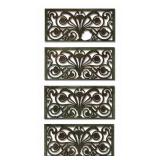 4 CAST IRON ARCHITECTURAL WINDOW GRATES