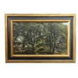 O/C DAVID JOHNSON "FOREST INTERIOR WITH DEER"