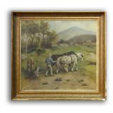 O/C "CLEARING LAND" SGND P. PETHER (23" X 25")