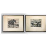 2 LUIGI LUCIONI "VERMONT SCENERY" ETCHINGS