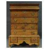 NEW ENGLAND 18THC. MAPLE  HIGHBOY