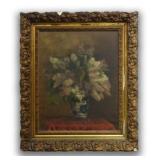 O/C "STILL LIFE OF LILACS"  J. BEBETS (29" X 22")