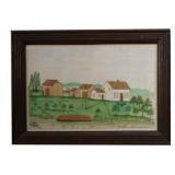 WATERCOLOR ON PAPER SGND JACKSON, FARM SCENE