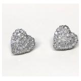 PR OF HEART SHAPED DIAMOND EARRINGS 14K WHITE GOLD
