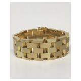 18KT SQUARE LINK TANK BRACELET 7 1/4" LONG