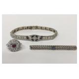 PLATINUM, DIAMOND & RUBY RING W/ PLATINUM
