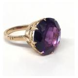 AMETHYST RING IN 18KT YELLOW GOLD