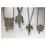 4 BYZANTINE RELIQUARY NECKLACES
