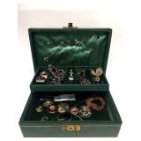 JEWELRY BOX & CONTENTS, VICTORIAN LOCKET, DIAMOND