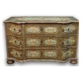 CONTINENTAL PAINT DECORATED 3 DRAWER COMMODE